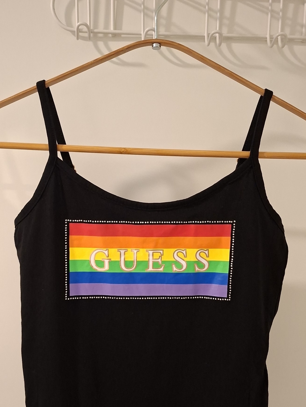 Guess Black Bodysuit with Rainbow Logo